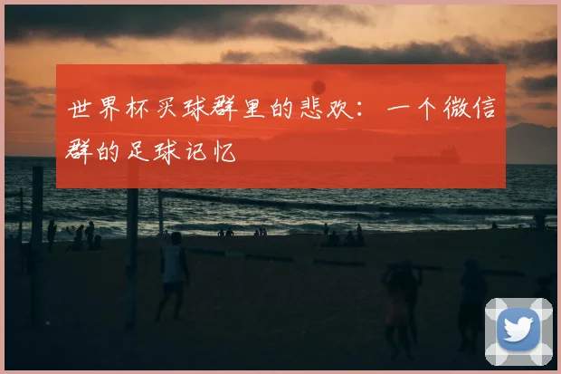 世界杯买球群里的悲欢：一个微信群的足球记忆